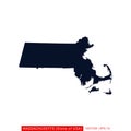 Map of Massachusetts vector design template