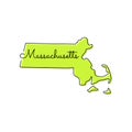 Map of Massachusetts Vector Design Template.