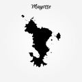 Map of Mayotte. Vector illustration. World map Royalty Free Stock Photo