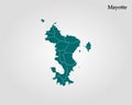 Map of Mayotte. Vector illustration. World map Royalty Free Stock Photo