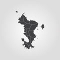 Map of Mayotte. Vector illustration. World map Royalty Free Stock Photo