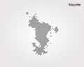 Map of Mayotte. Vector illustration. World map Royalty Free Stock Photo