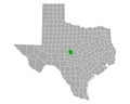 Map of McCulloch in Texas Royalty Free Stock Photo