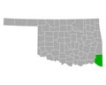Map of McCurtain in Oklahoma Royalty Free Stock Photo