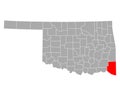 Map of McCurtain in Oklahoma Royalty Free Stock Photo