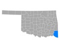 Map of McCurtain in Oklahoma Royalty Free Stock Photo