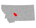 Map of Meagher in Montana Royalty Free Stock Photo