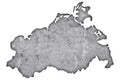 Map of Mecklenburg-Vorpommern on weathered concrete