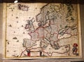 Map of medieval Europe in the museum of the Ostroh Academy, 17th century