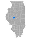 Map of Menard in Illinois Royalty Free Stock Photo