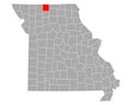 Map of Mercer in Missouri