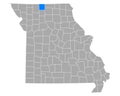 Map of Mercer in Missouri