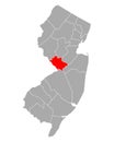 Map of Mercer in New Jersey