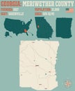 Map of Meriwether County in Georgia Royalty Free Stock Photo