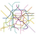 Map of the  metro, Subway Royalty Free Stock Photo