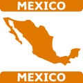 Map of Mexico eps 10 vector orange color