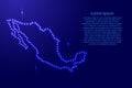 Map Mexico from luminous blue star space points on the contour f