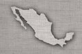 Map of Mexico on old linen Royalty Free Stock Photo