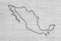 Map of Mexico on old linen Royalty Free Stock Photo