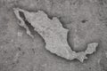 Map of Mexico on weathered concrete