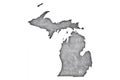 Map of Michigan on weathered concrete