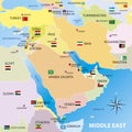 Map of Middle East countries, Asia Royalty Free Stock Photo