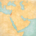 Map of Middle East - Israel with Palestine Royalty Free Stock Photo