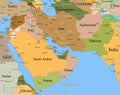 Map Middle East - vector - detailed Royalty Free Stock Photo