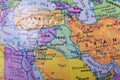 Map of Middle Eastern countries in the easten part