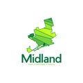 Map Of Midland Texas City Geometric Creative Logo
