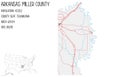 Map of Miller County in Arkansas, USA. Royalty Free Stock Photo