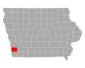 Map of Mills in Iowa