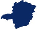 Map of Minas Gerais in blue colour