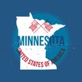 map of minnesota state label. Vector illustration decorative design