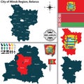 Map of Minsk Region, Belarus