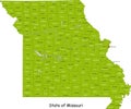 Map of Missouri Royalty Free Stock Photo