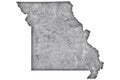 Map of Missouri on weathered concrete