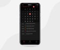 Mobile app calendar dark mode concept, Activity calendar template UI UX design, Smartphone calendar schedule application, Vector Royalty Free Stock Photo