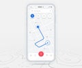Map GPS navigation ux ui concept, Smartphone map application and destination pinpoint on screen, App search map navigate, Tech