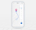 Map GPS navigation app ux ui concept, Mobile map application, Smartphone App search map navigation, Technology map, City navigate