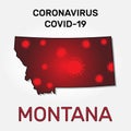 Map of Montana state and coronavirus infection.