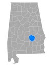 Map of Montgomery in Alabama Royalty Free Stock Photo