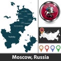 Map of Moscow, Russia