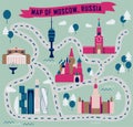 Map of Moscow, Russia Royalty Free Stock Photo