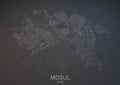 Map of Mosul, Iraq, satellite view Royalty Free Stock Photo