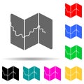 map multi color style icon. Simple thin line, outline vector of web icons for ui and ux, website or mobile application Royalty Free Stock Photo