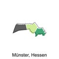 Map of Munster, Hessen Vector Illustration design template, suitable for your company Royalty Free Stock Photo