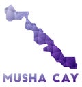 Map of Musha Cay. Low poly illustration of the. Royalty Free Stock Photo