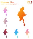 Map of Myanmar with beautiful gradients.