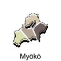 Map of Myoko City design, Country location in Asia Template, Suitable for your company
